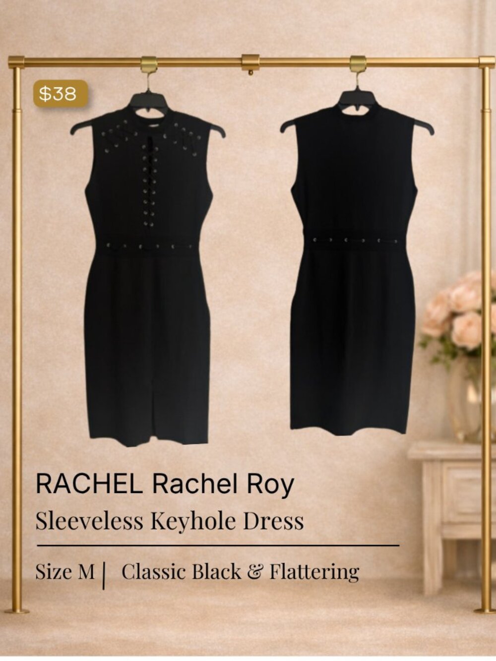 RACHEL Rachel Roy Sleeveless Keyhole Dress